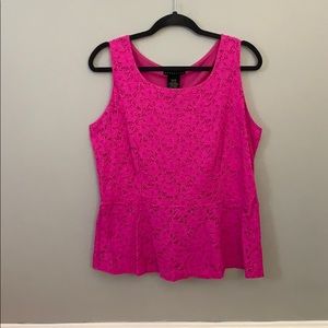 Pink Peplum Sleeveless Top